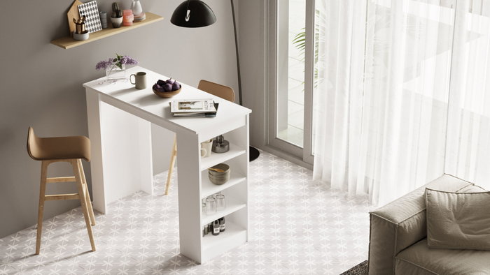 Hanah Home Mesa de bar St1-W Blanca